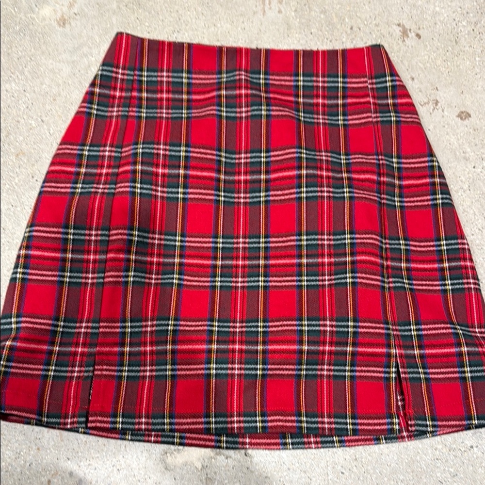 Plaid Red Skirt